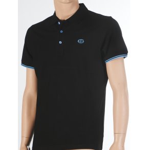 65 15 | Poloshirt S.Pique Black/LightBlue