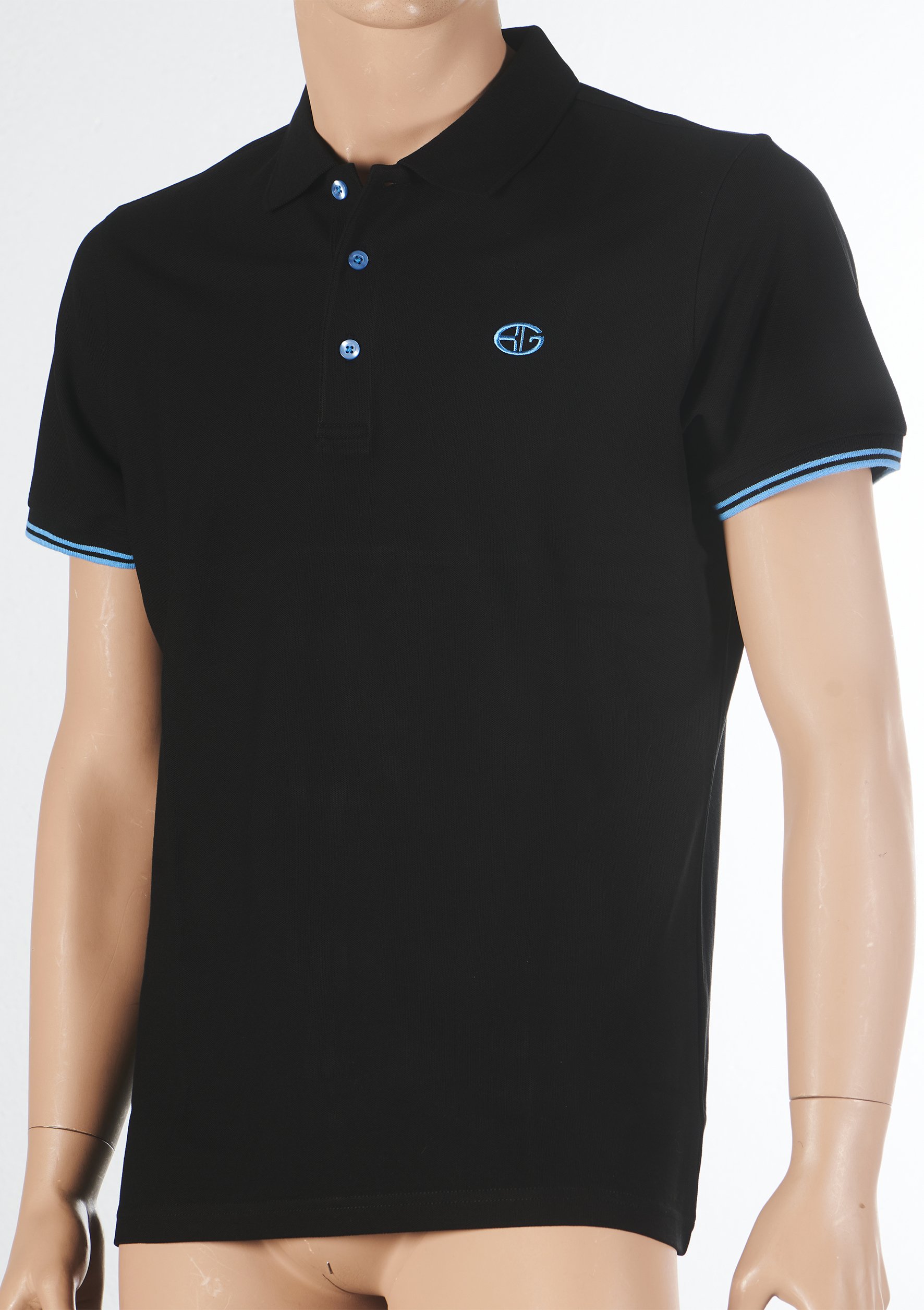 60 61 | Poloshirt H.Pique Black/Navy