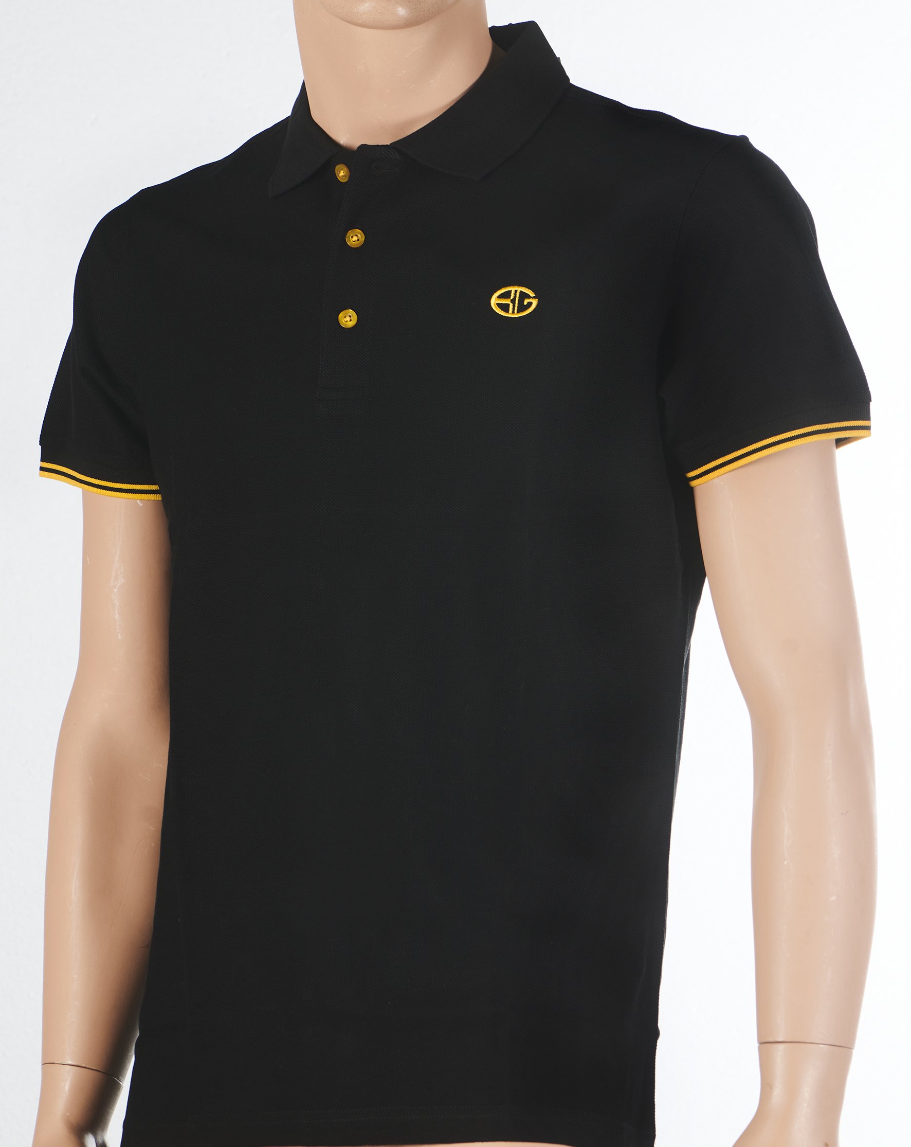 60 72 | Poloshirt H.Pique Black/Yellow